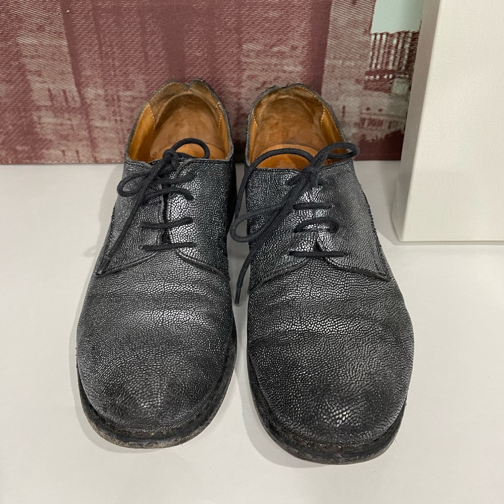 Fiorentini + Baker leather Oxford shoes silver crackled specks - Picture 2 of 12